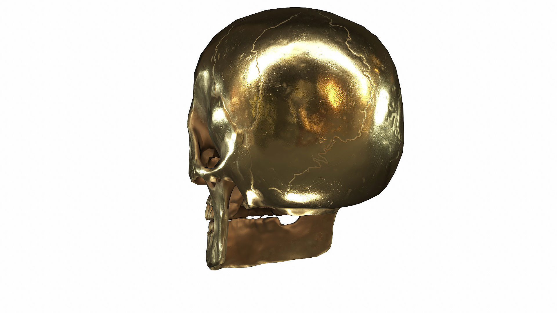 Skull LOW-POLY metal Low-poly 3D model_86
