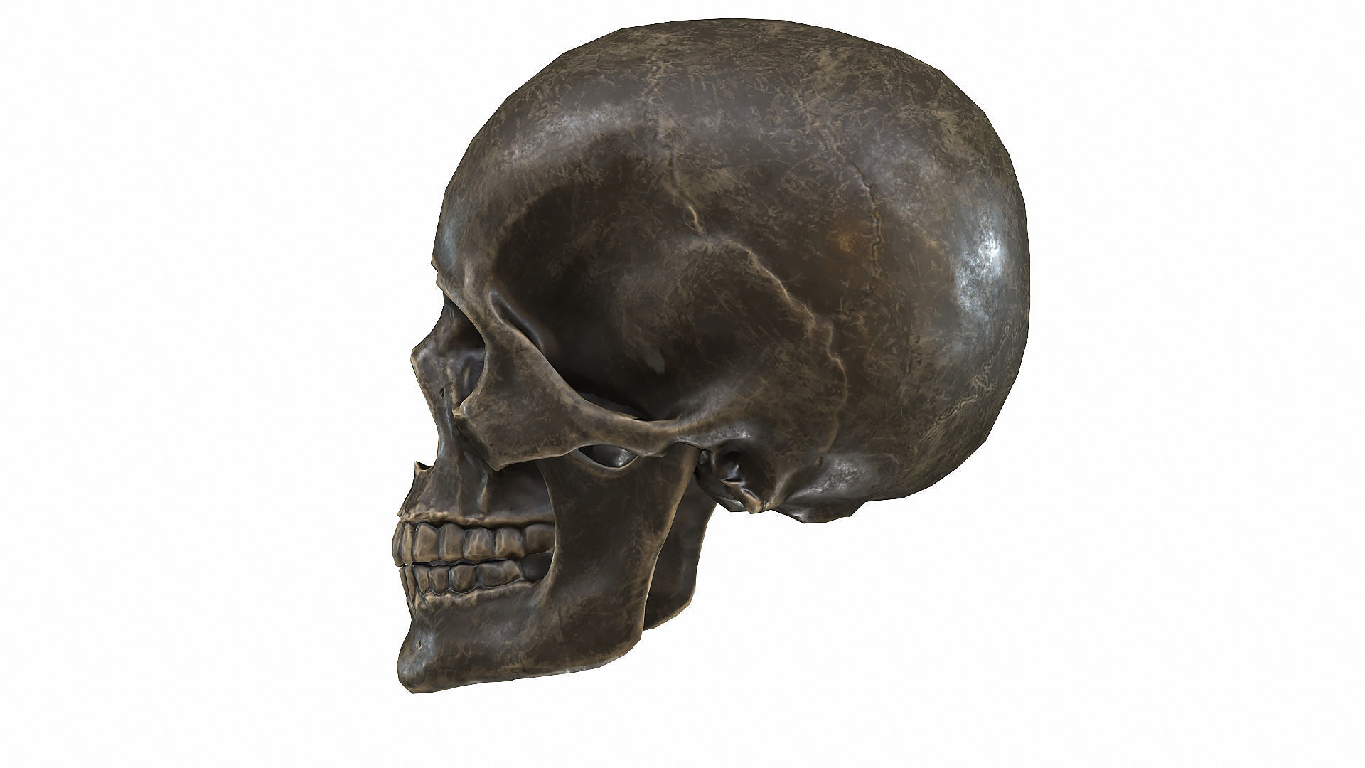 Skull LOW-POLY metal Low-poly 3D model_17