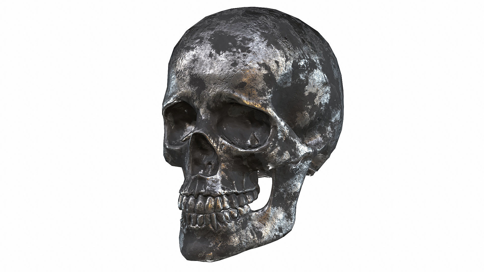 Skull LOW-POLY metal Low-poly 3D model_25