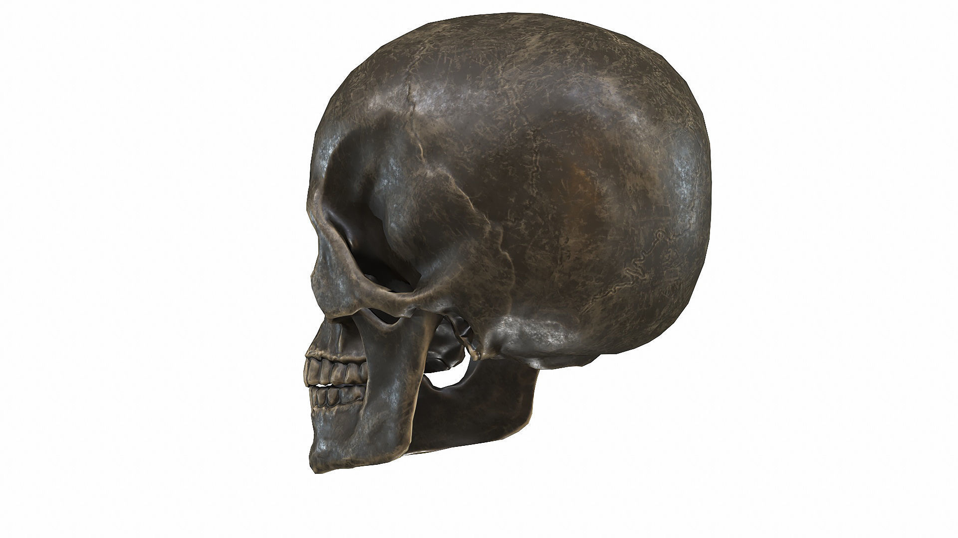 Skull LOW-POLY metal Low-poly 3D model_32