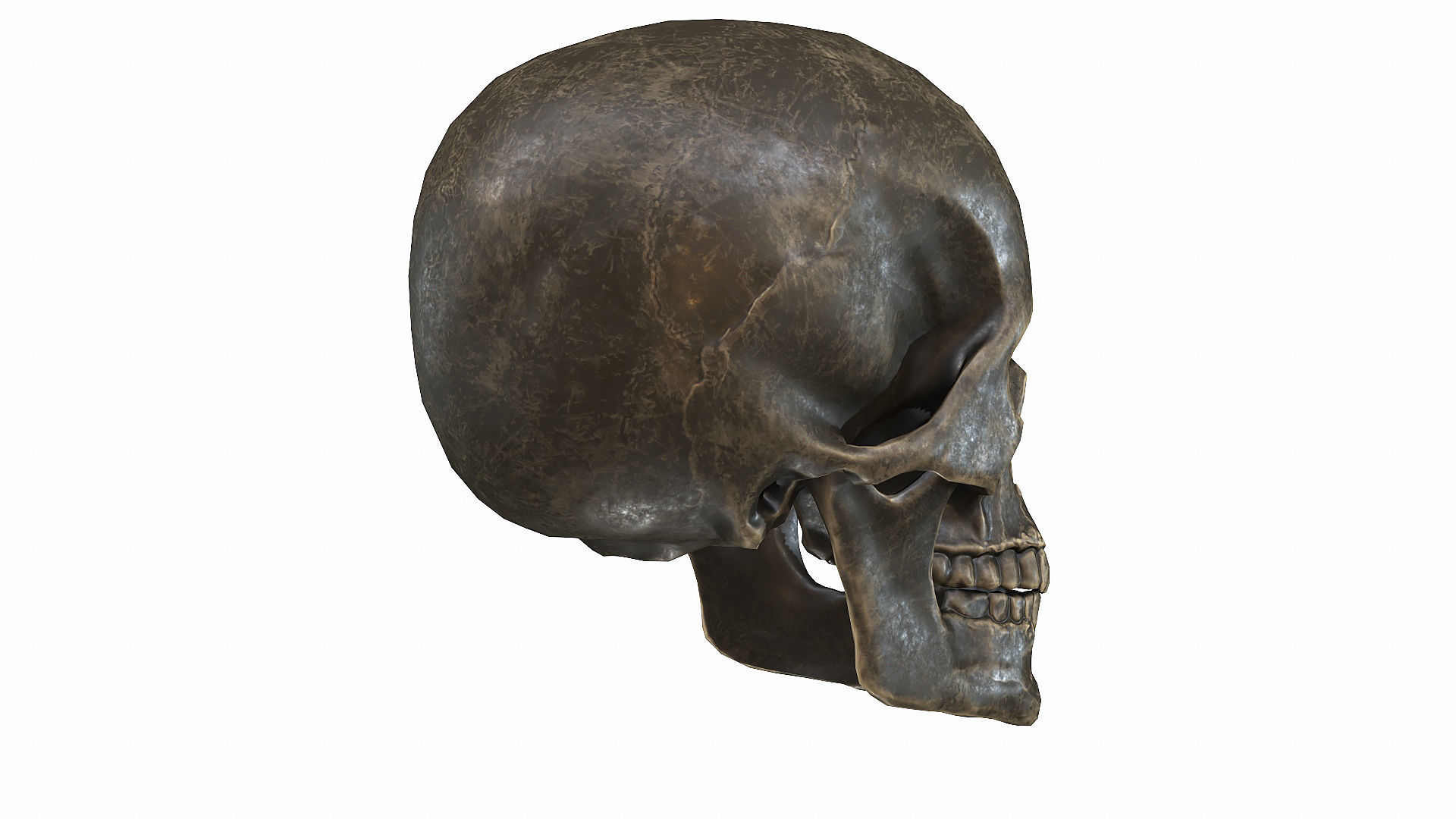 Skull LOW-POLY metal Low-poly 3D model_22