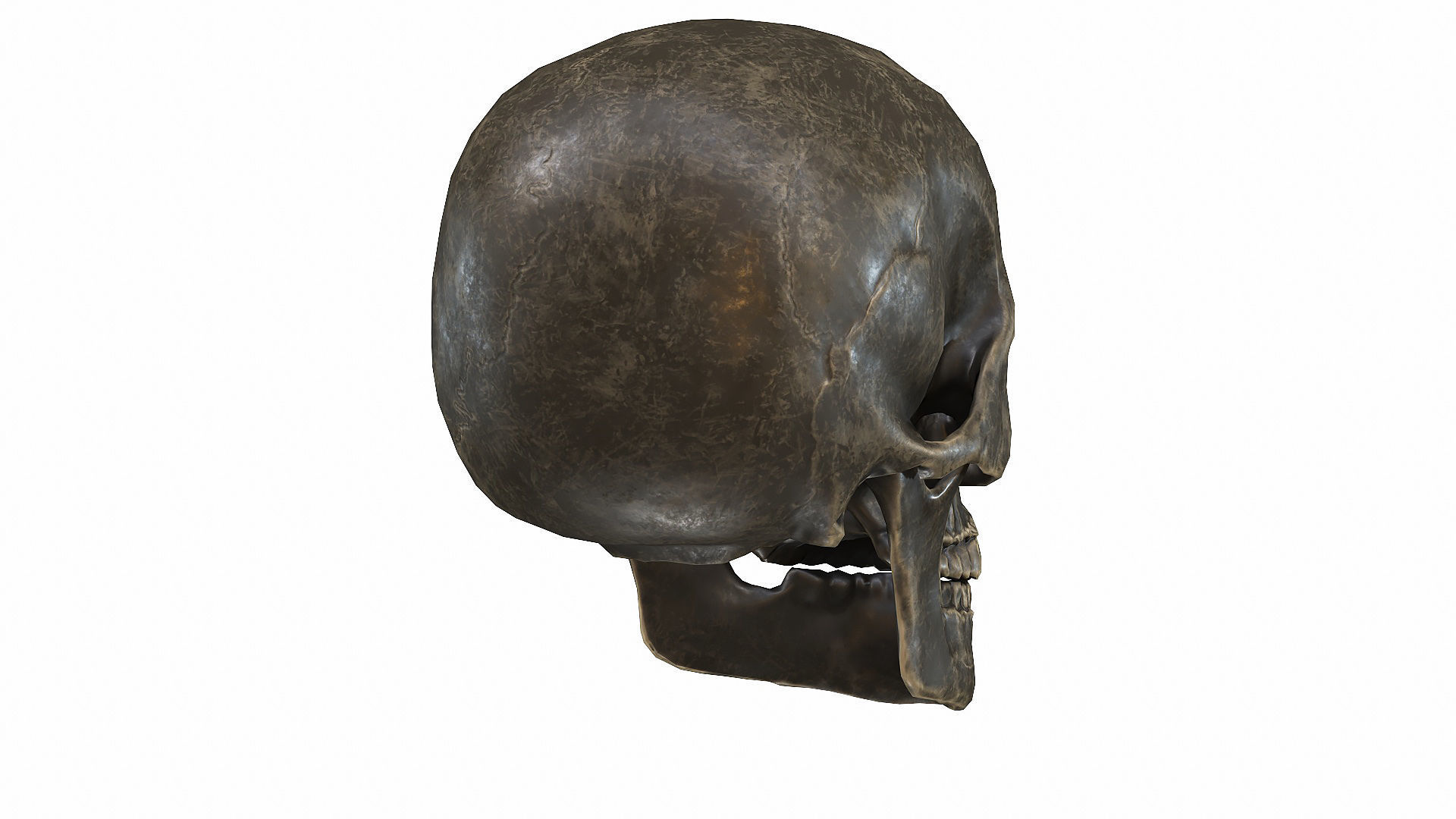 Skull LOW-POLY metal Low-poly 3D model_21