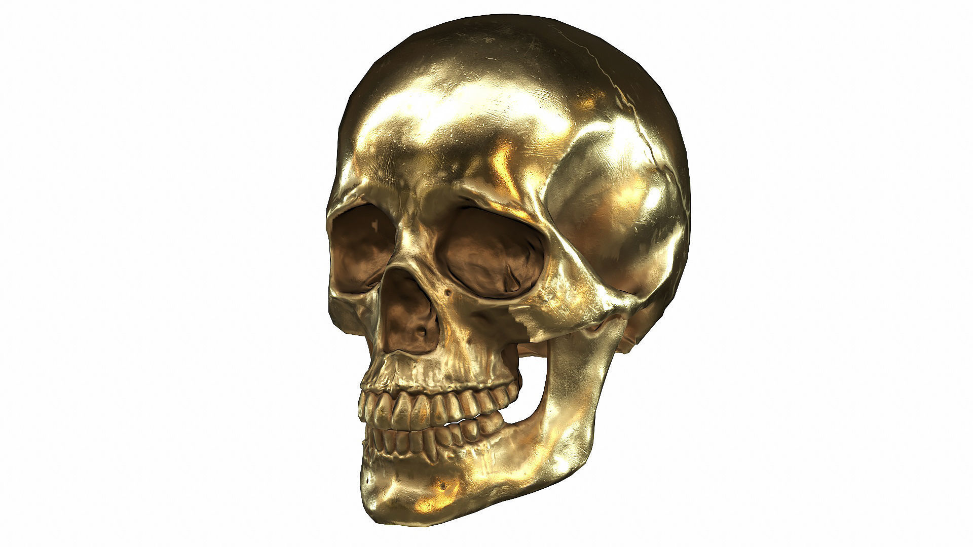 Skull LOW-POLY metal Low-poly 3D model_80