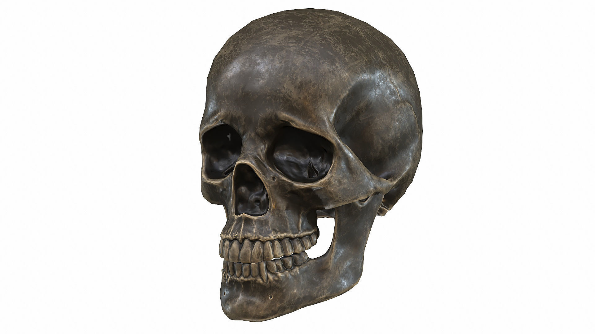 Skull LOW-POLY metal Low-poly 3D model_15