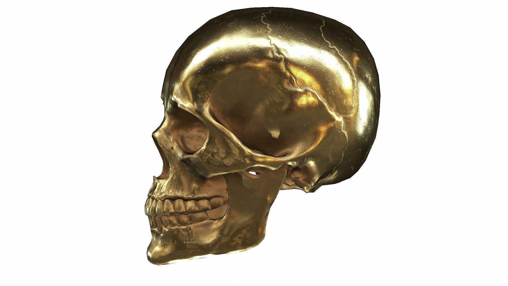 Skull LOW-POLY metal Low-poly 3D model_83