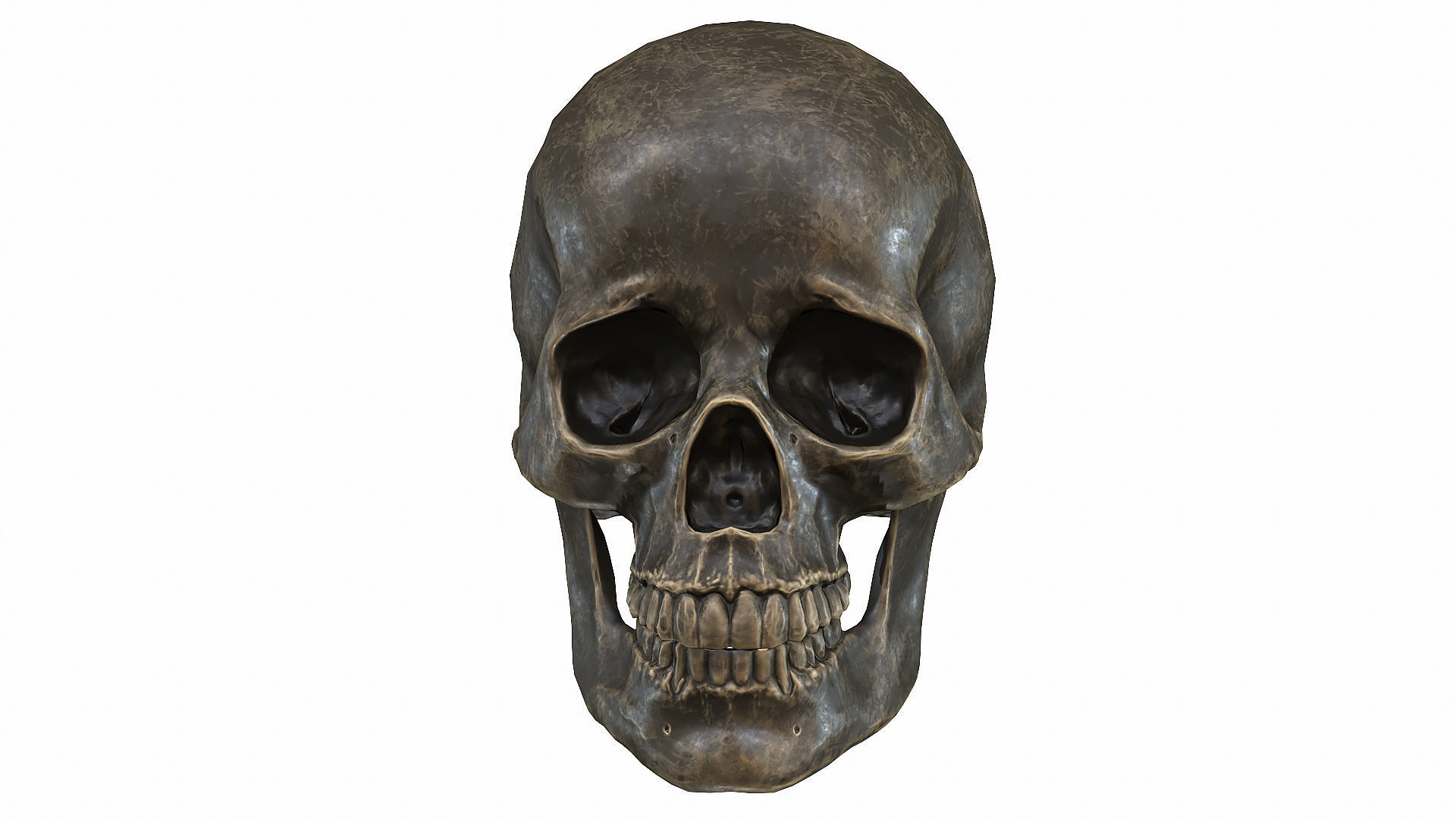 Skull LOW-POLY metal Low-poly 3D model_40