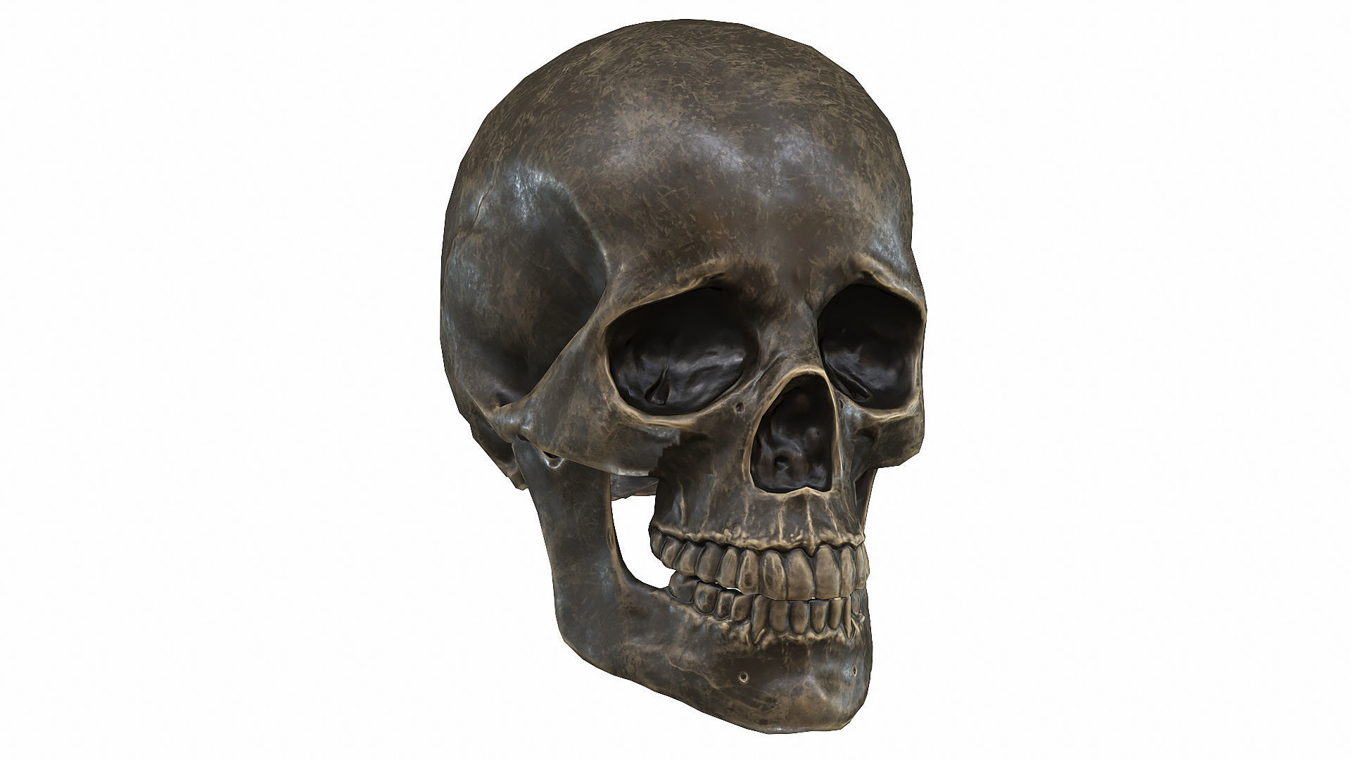 Skull LOW-POLY metal Low-poly 3D model_27