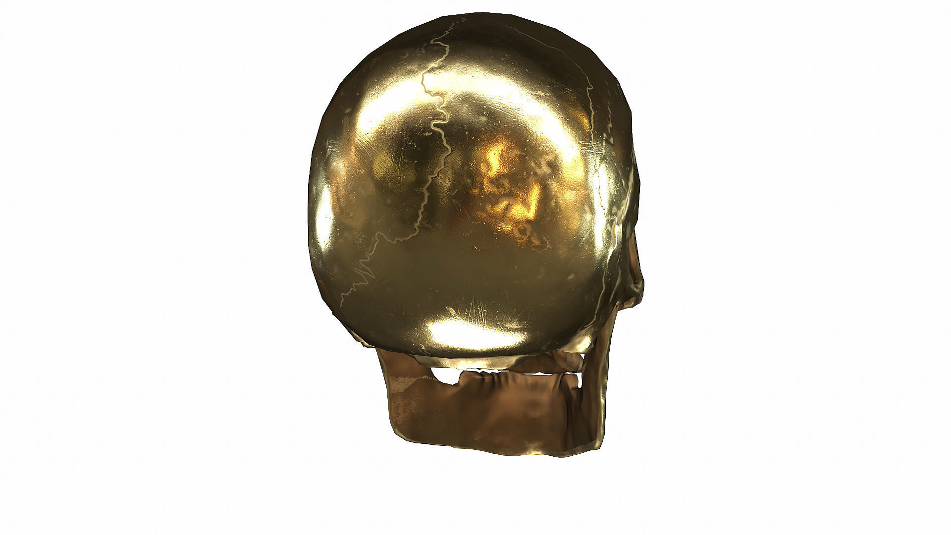 Skull LOW-POLY metal Low-poly 3D model_85