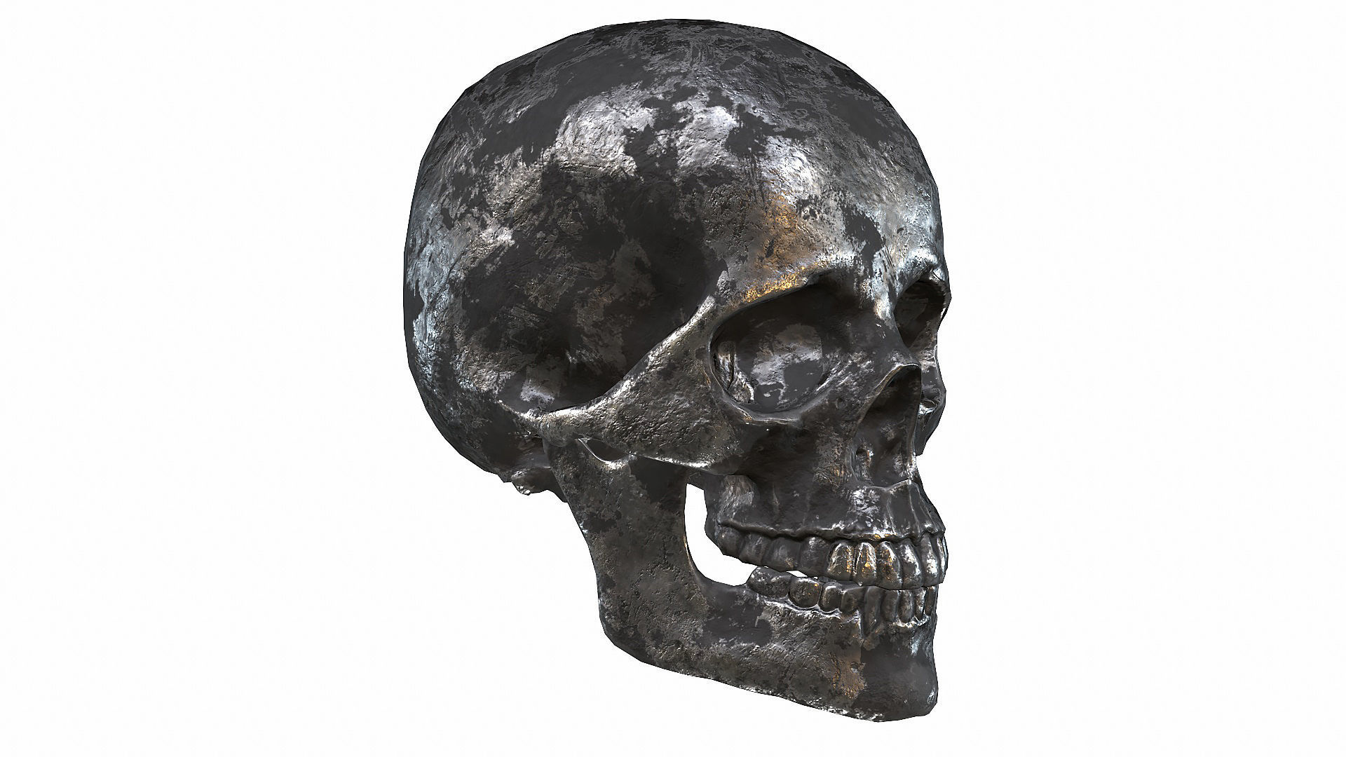 Skull LOW-POLY metal Low-poly 3D model_47