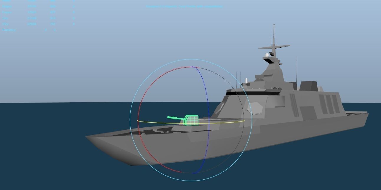 Stealth Frigate Low-poly 3D model_6