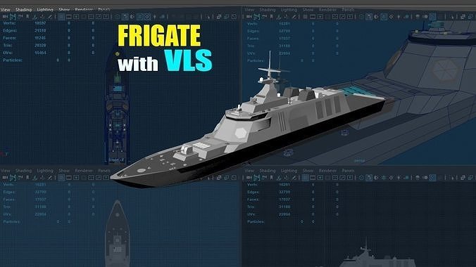 Stealth Frigate Low-poly 3D model