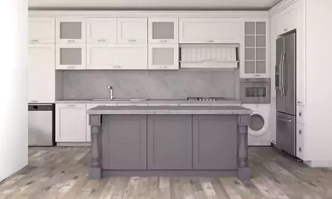 White Kitchen 3d model