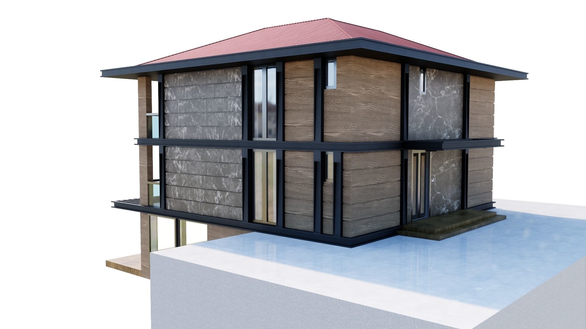 HOUSE 135 Low-poly 3D model_4