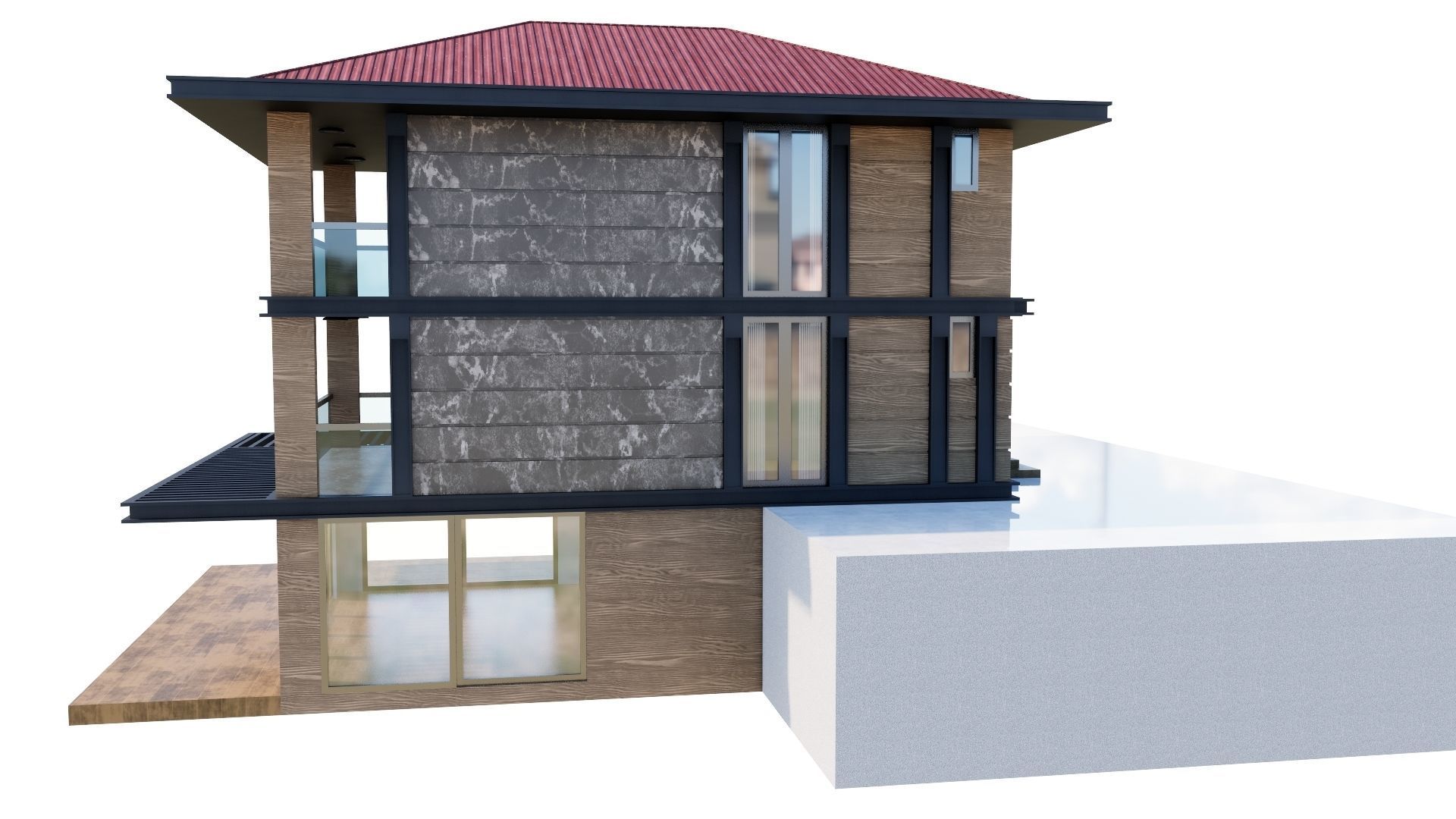 HOUSE 135 Low-poly 3D model_7