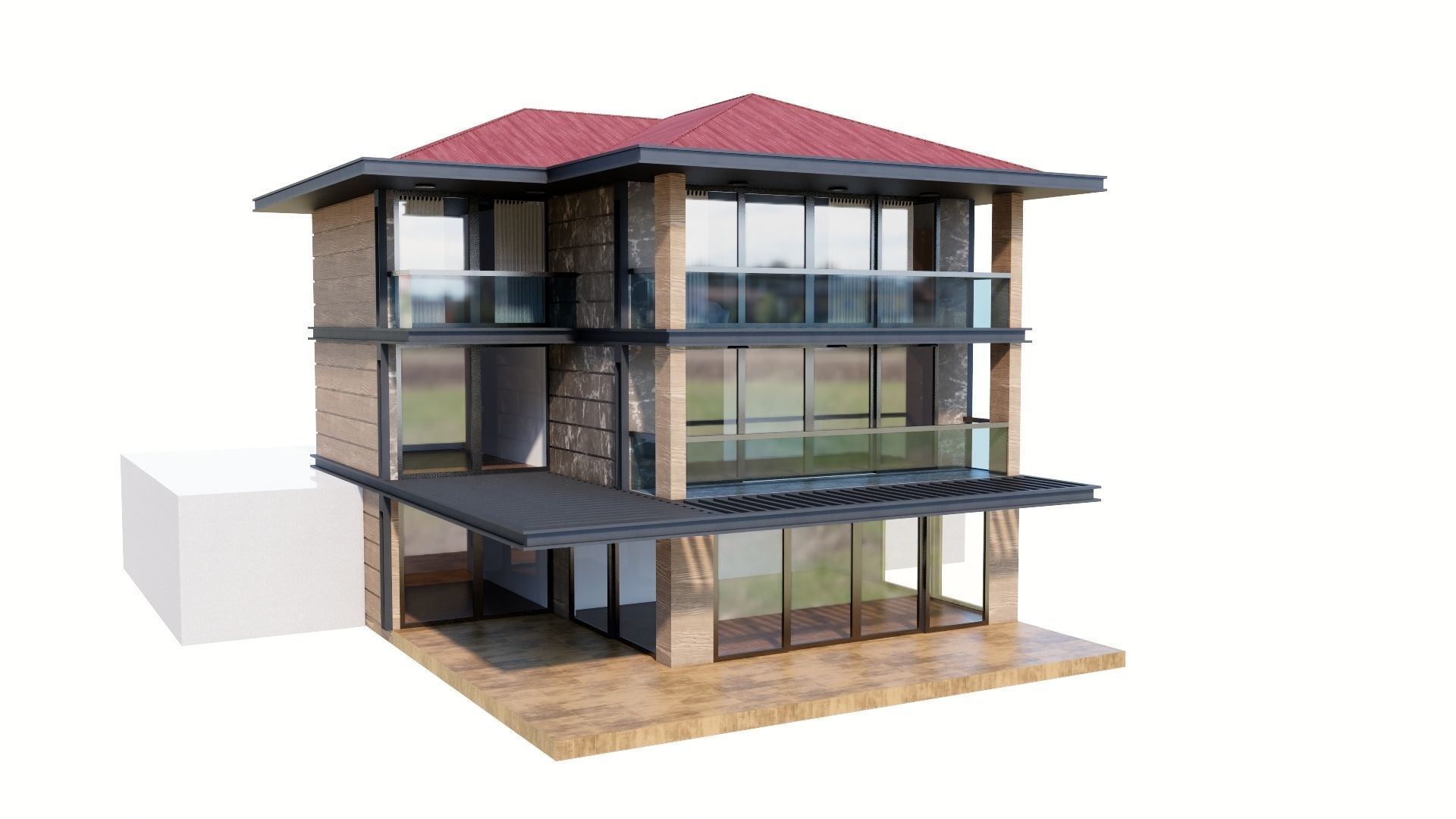 HOUSE 135 Low-poly 3D model_26