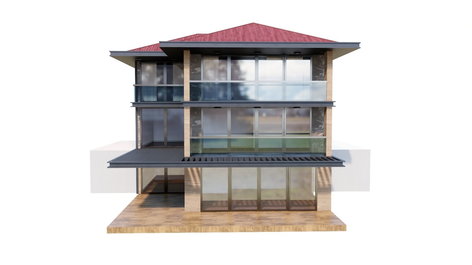 HOUSE 135 Low-poly 3D model_31