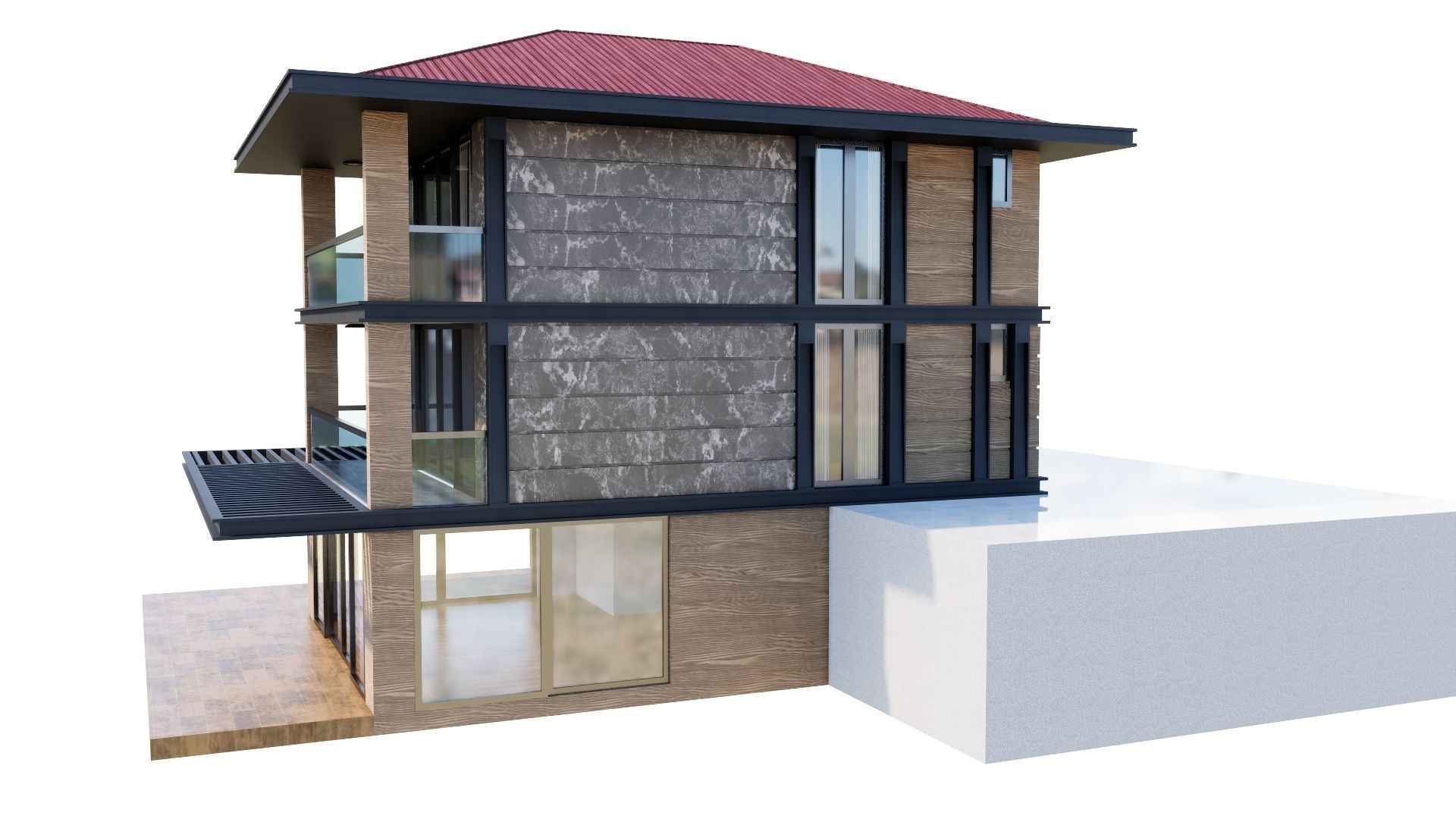 HOUSE 135 Low-poly 3D model_41