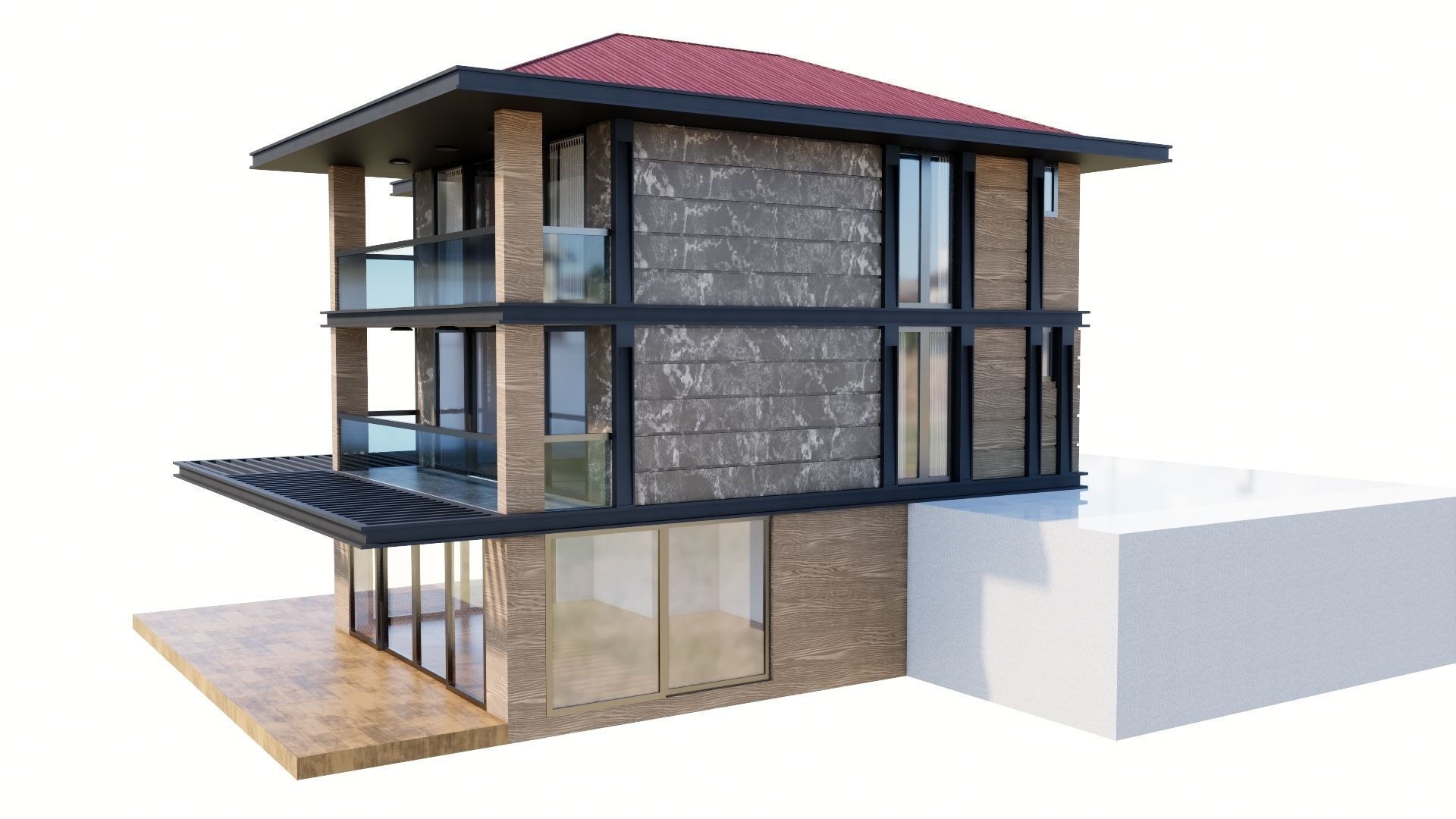 HOUSE 135 Low-poly 3D model_39