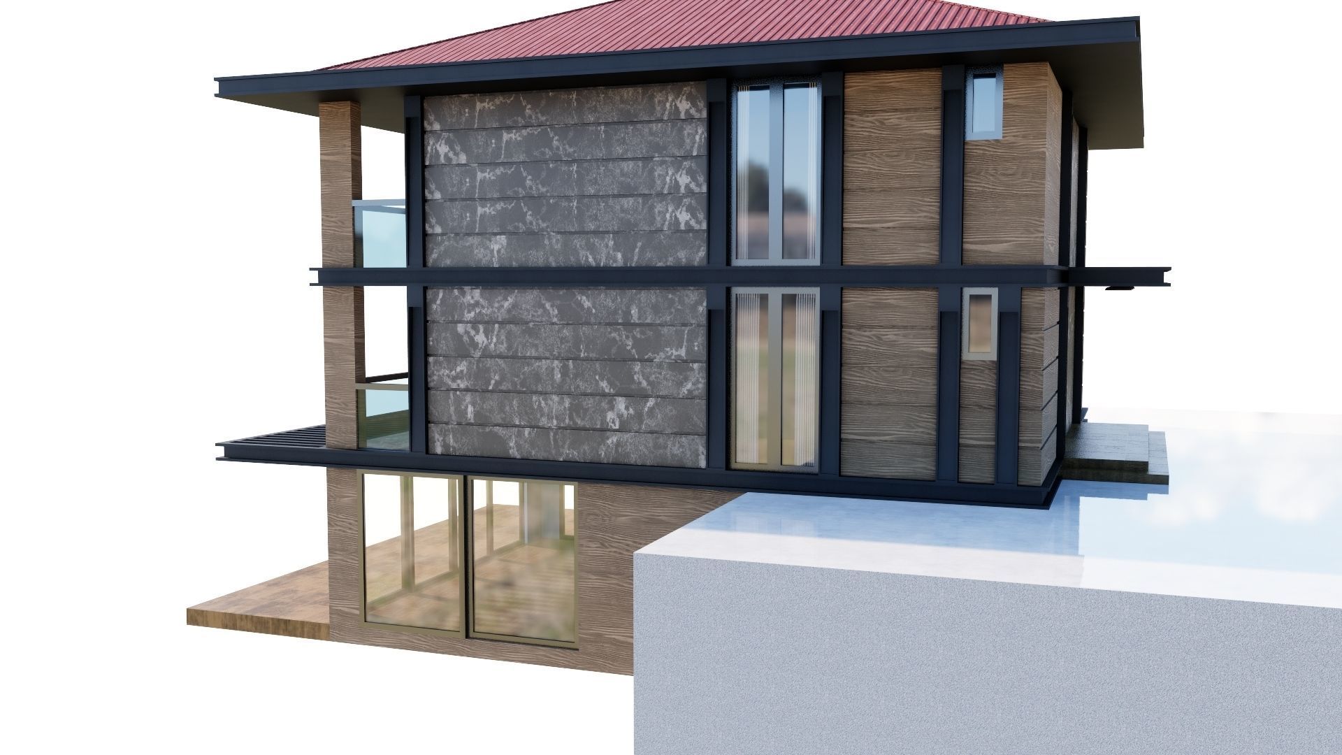 HOUSE 135 Low-poly 3D model_9