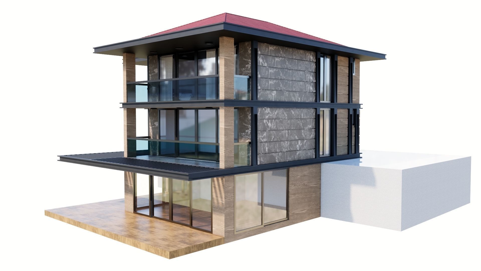 HOUSE 135 Low-poly 3D model_38