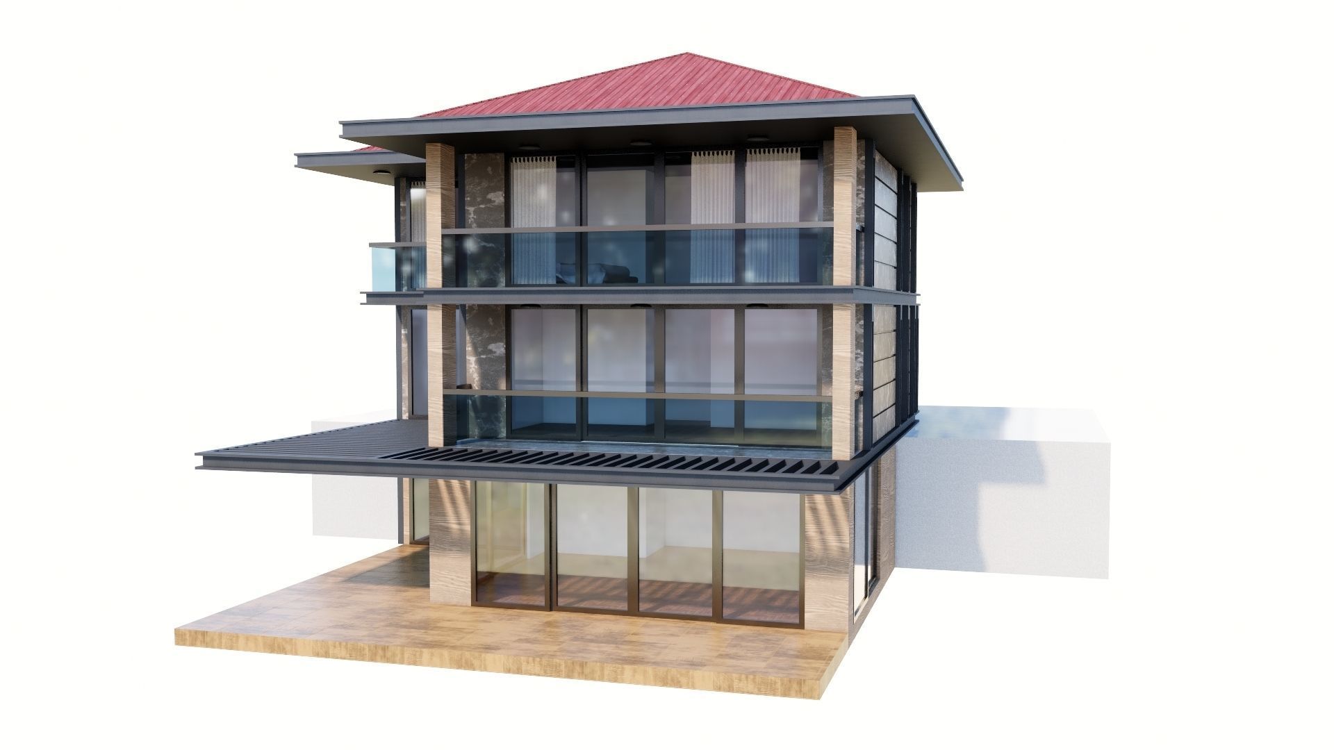 HOUSE 135 Low-poly 3D model_34