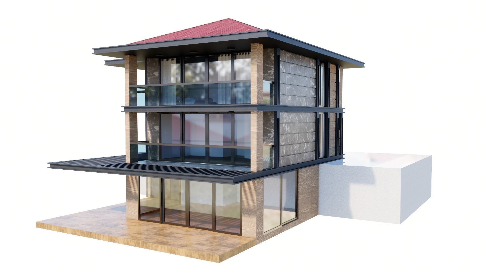 HOUSE 135 Low-poly 3D model_36