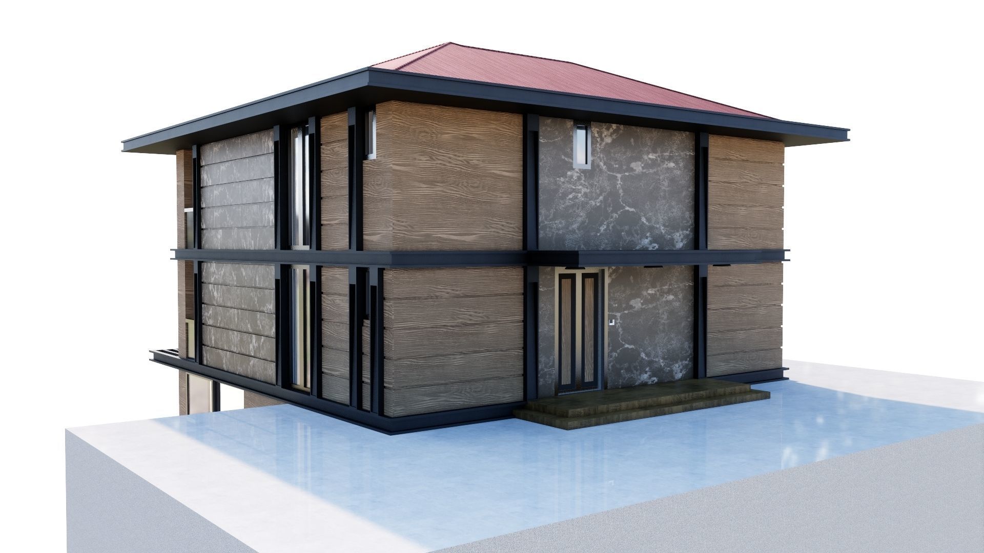 HOUSE 135 Low-poly 3D model_12