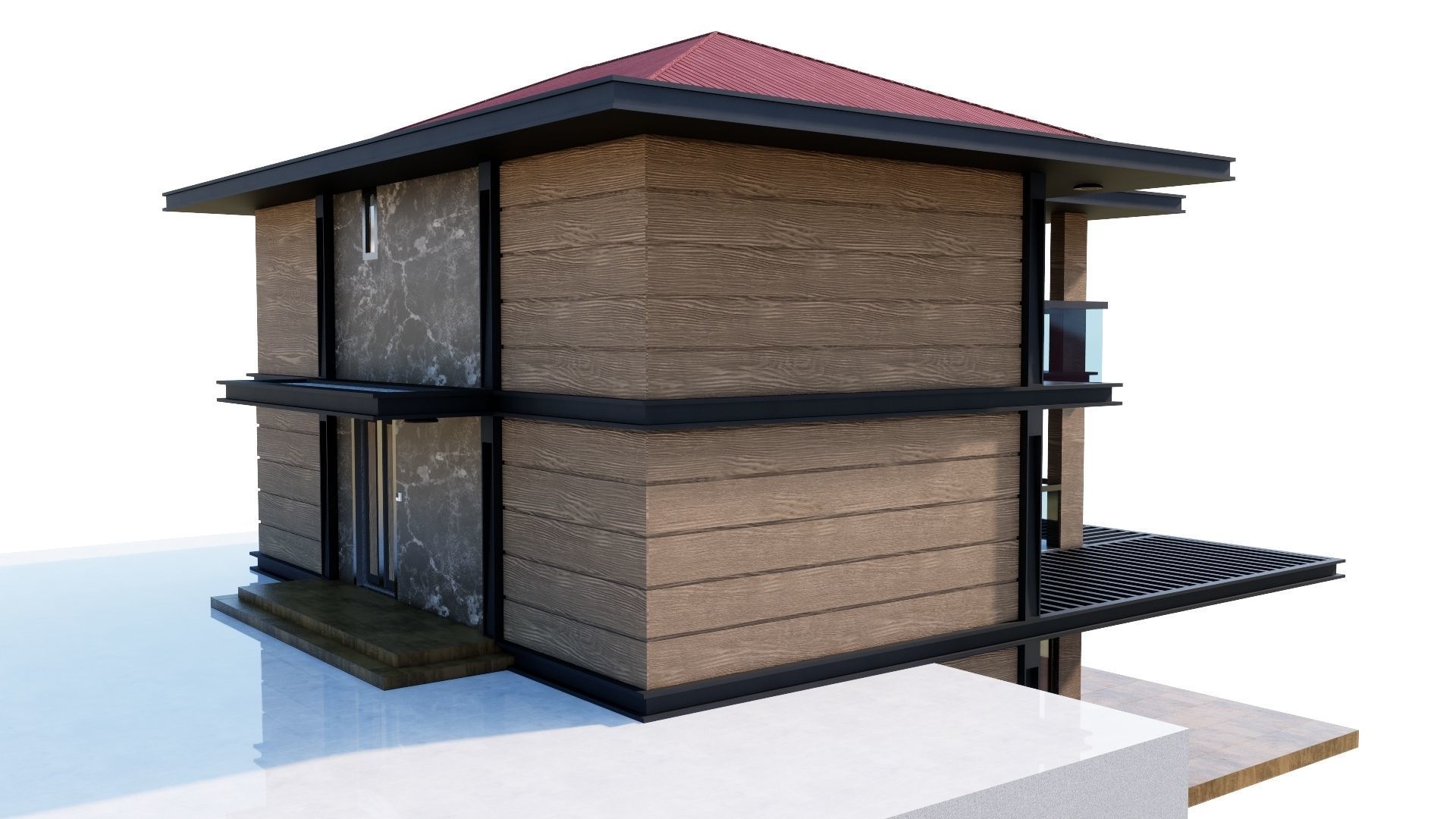 HOUSE 135 Low-poly 3D model_22