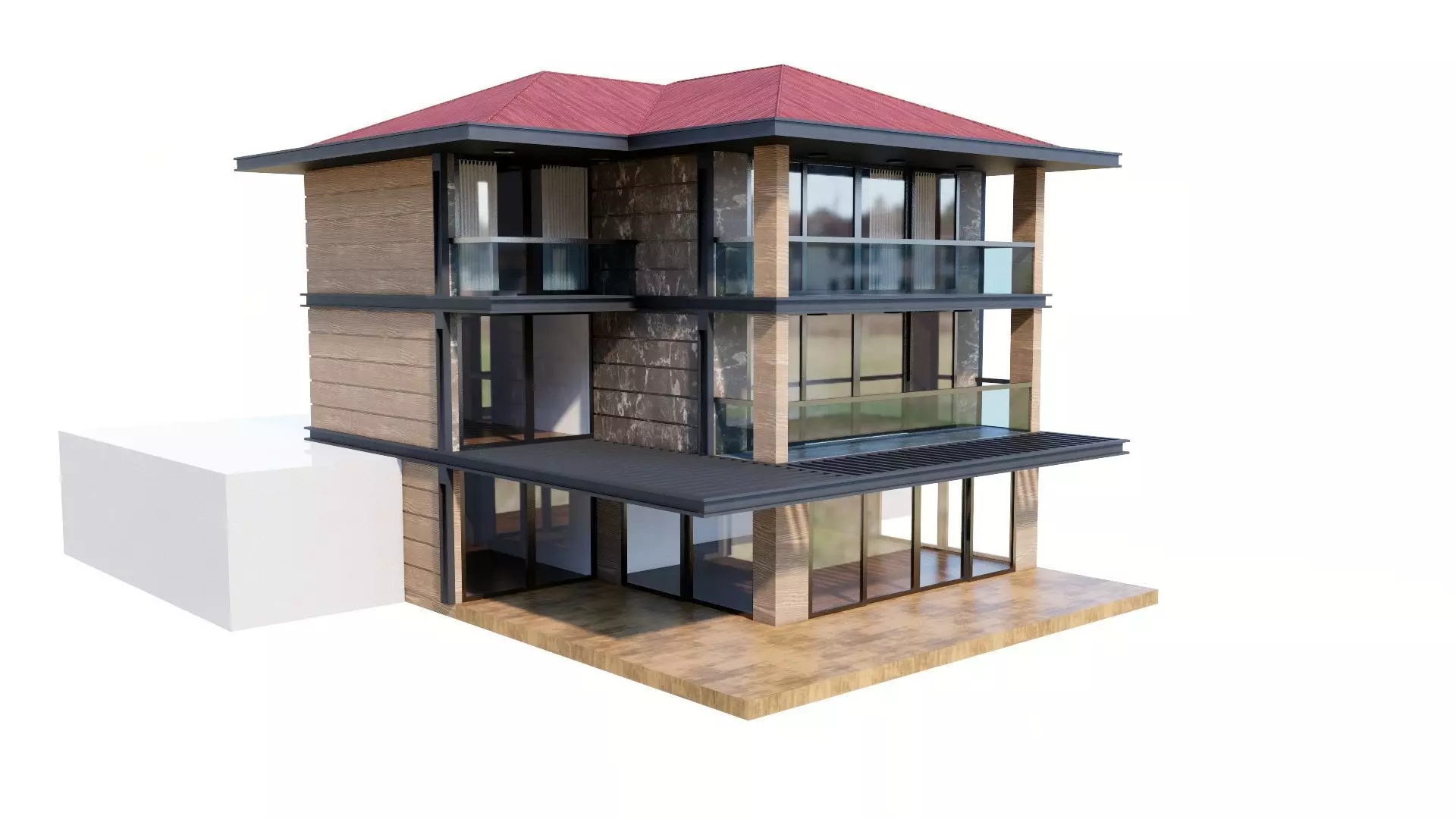 HOUSE 135 Low-poly 3D model_0