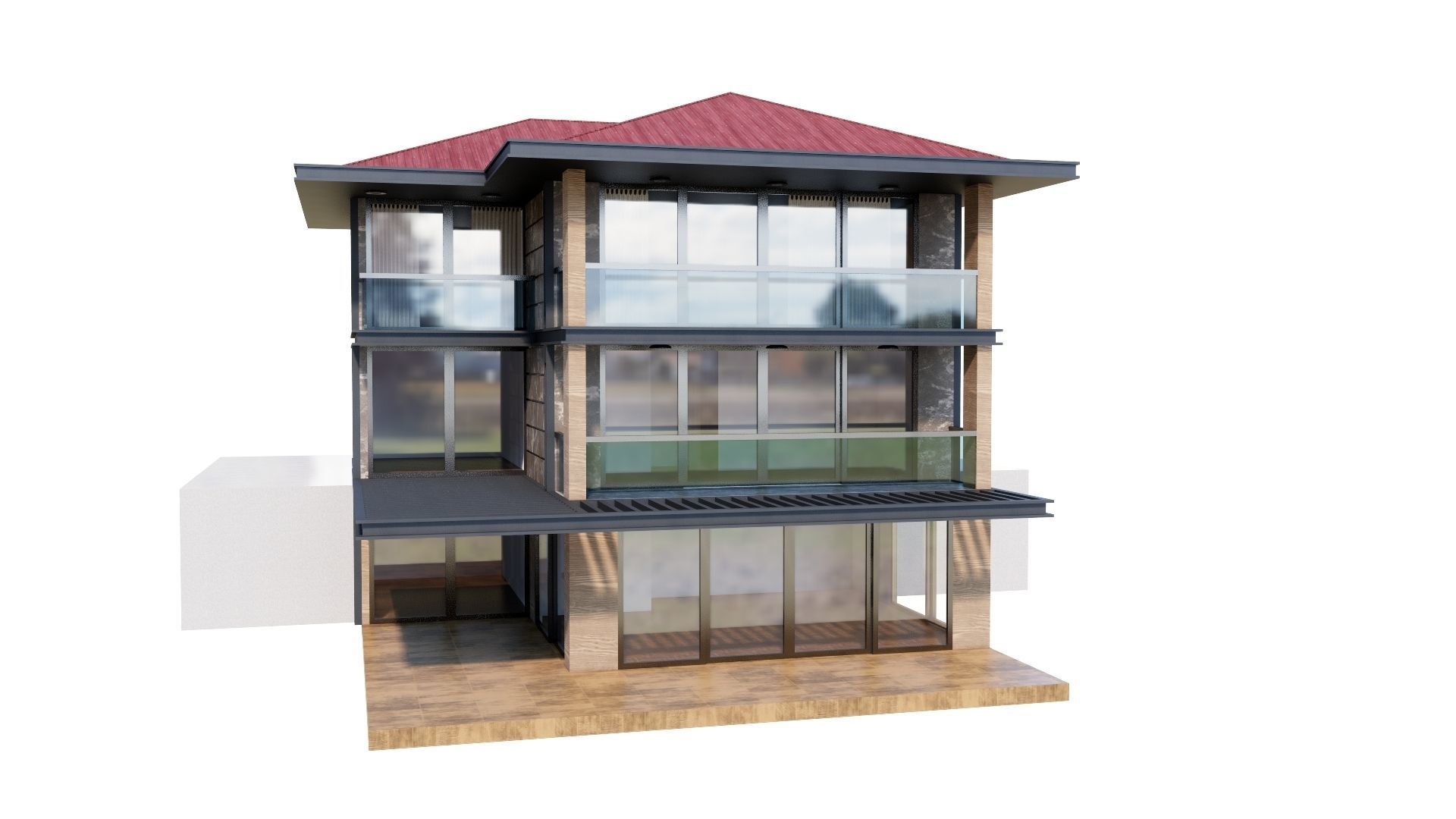 HOUSE 135 Low-poly 3D model_29