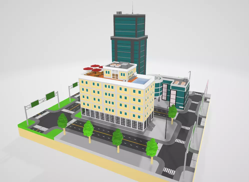 A miniature model of the city Free 3D model