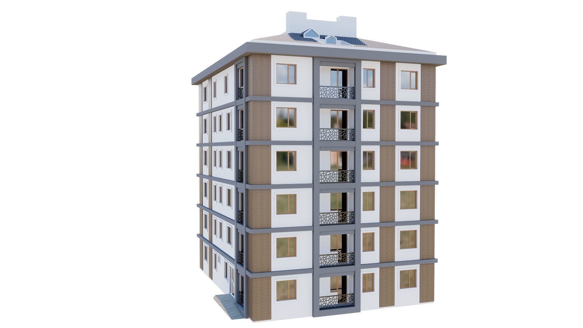 HOUSE 141 Low-poly 3D model_11