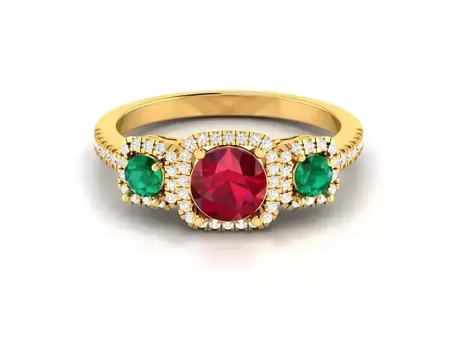 Women Solitaire Ring 3dm stl Render Detail