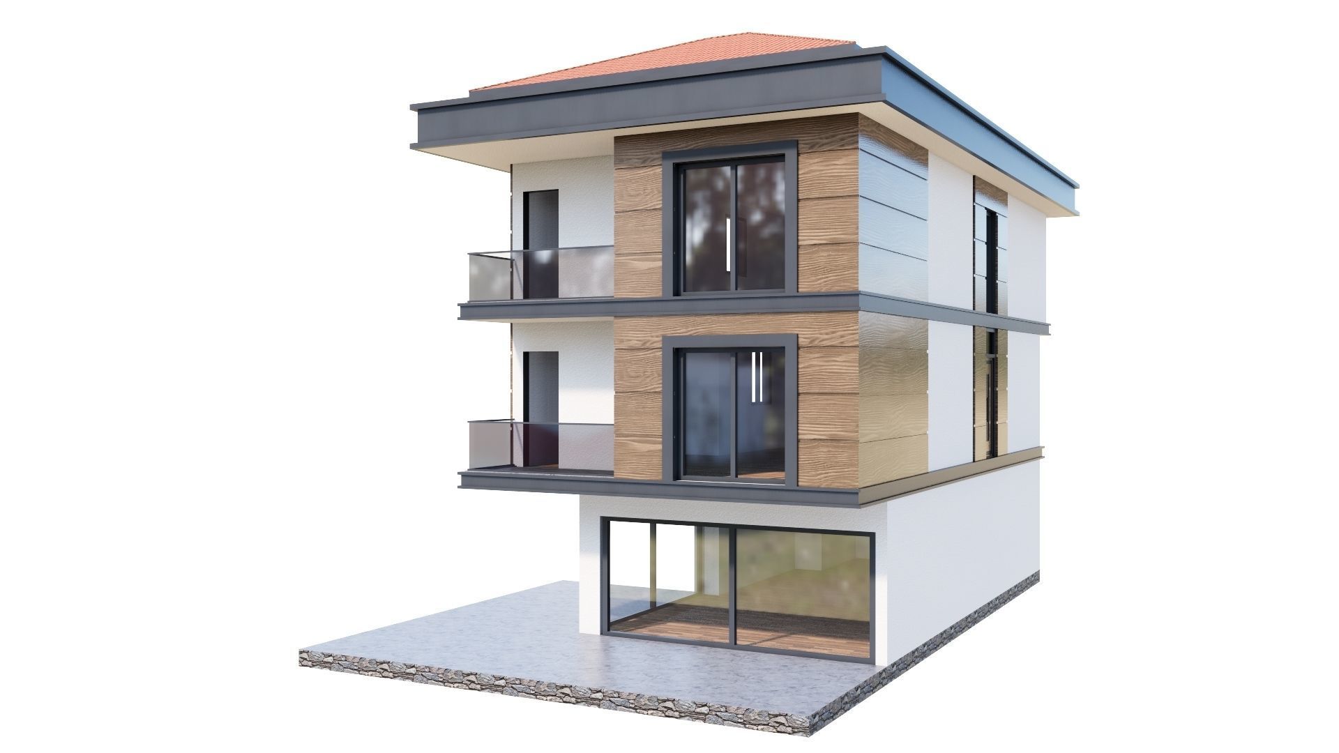 HOUSE 143 Low-poly 3D model_4