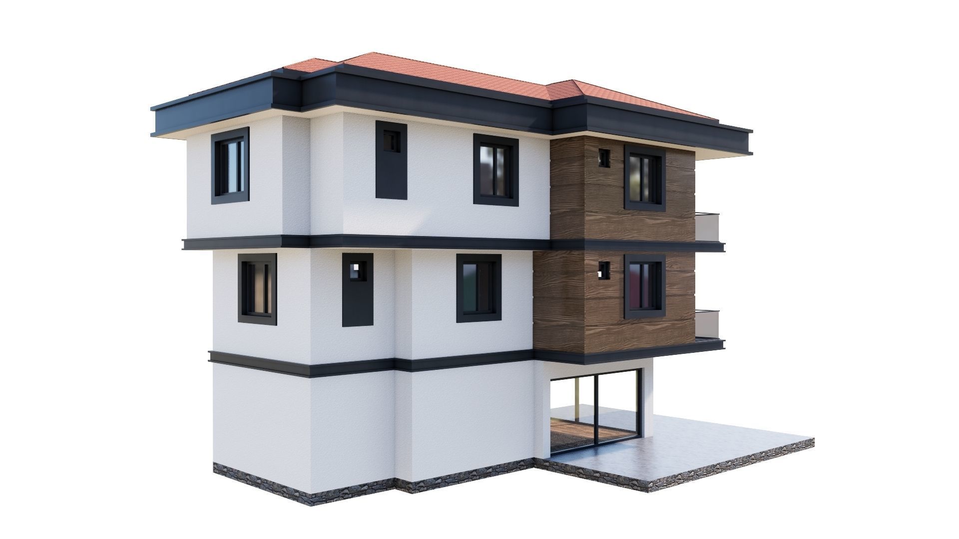 HOUSE 143 Low-poly 3D model_6