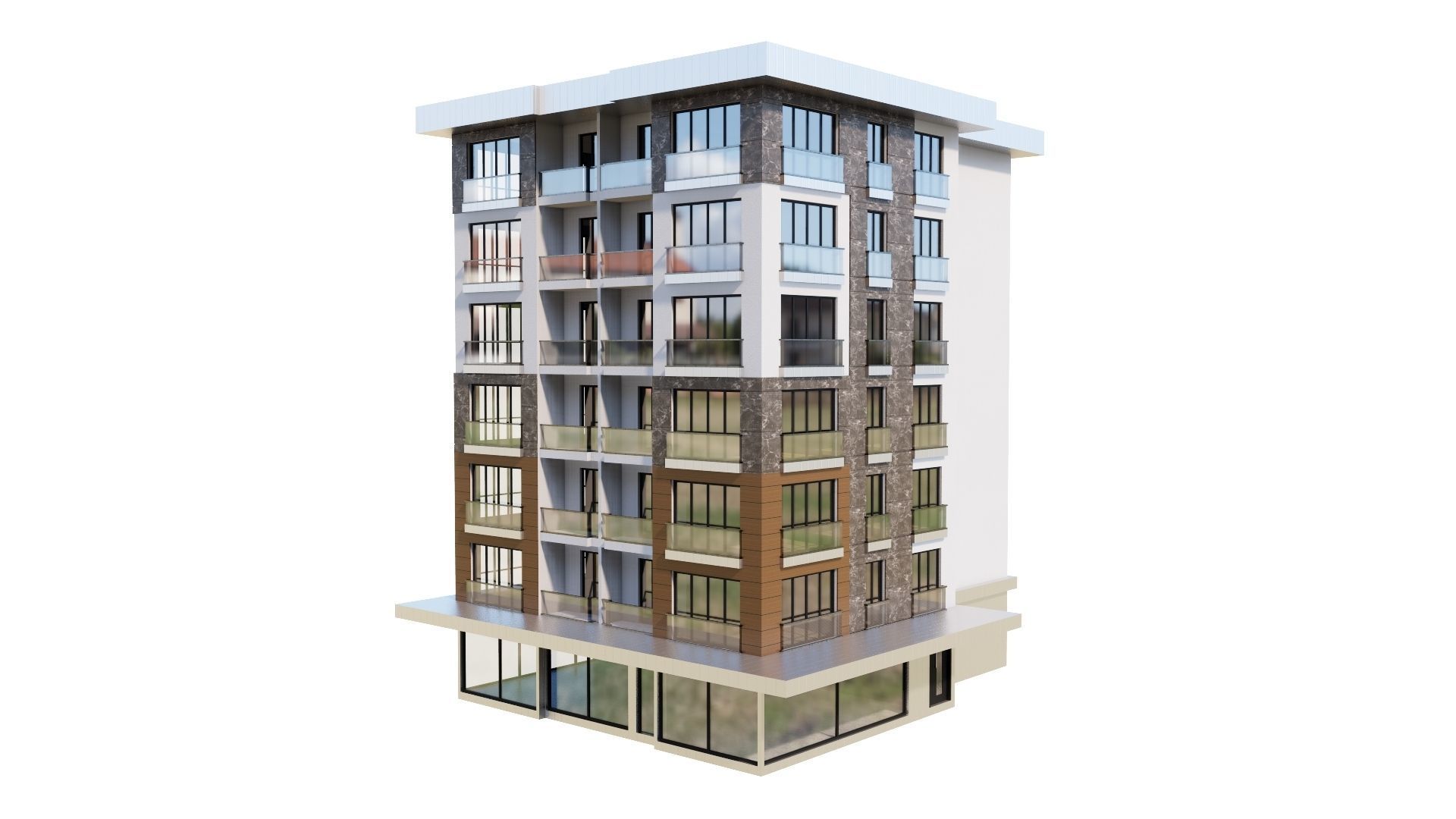 HOUSE 145 Low-poly 3D model_6