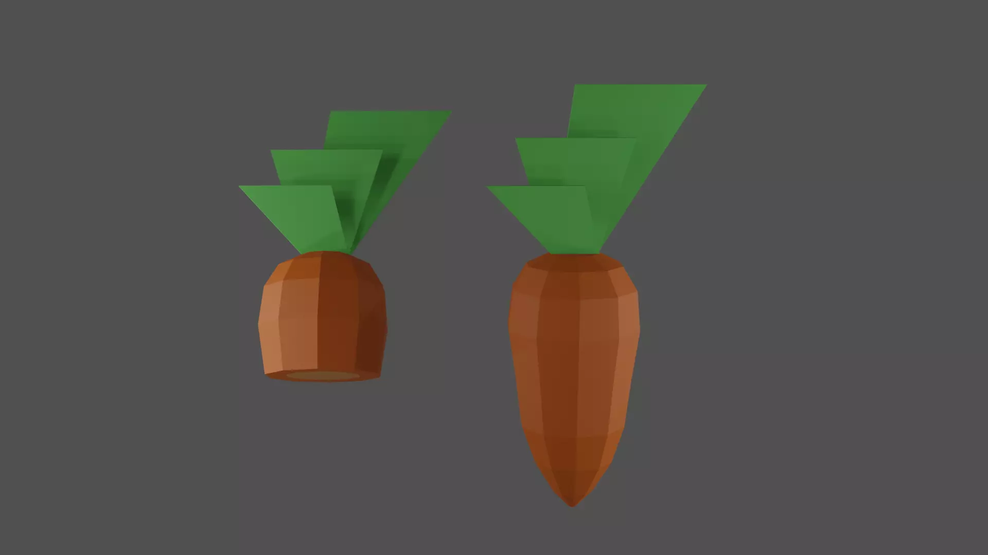 Carrot low-poly pair of pineapples Free 3D model