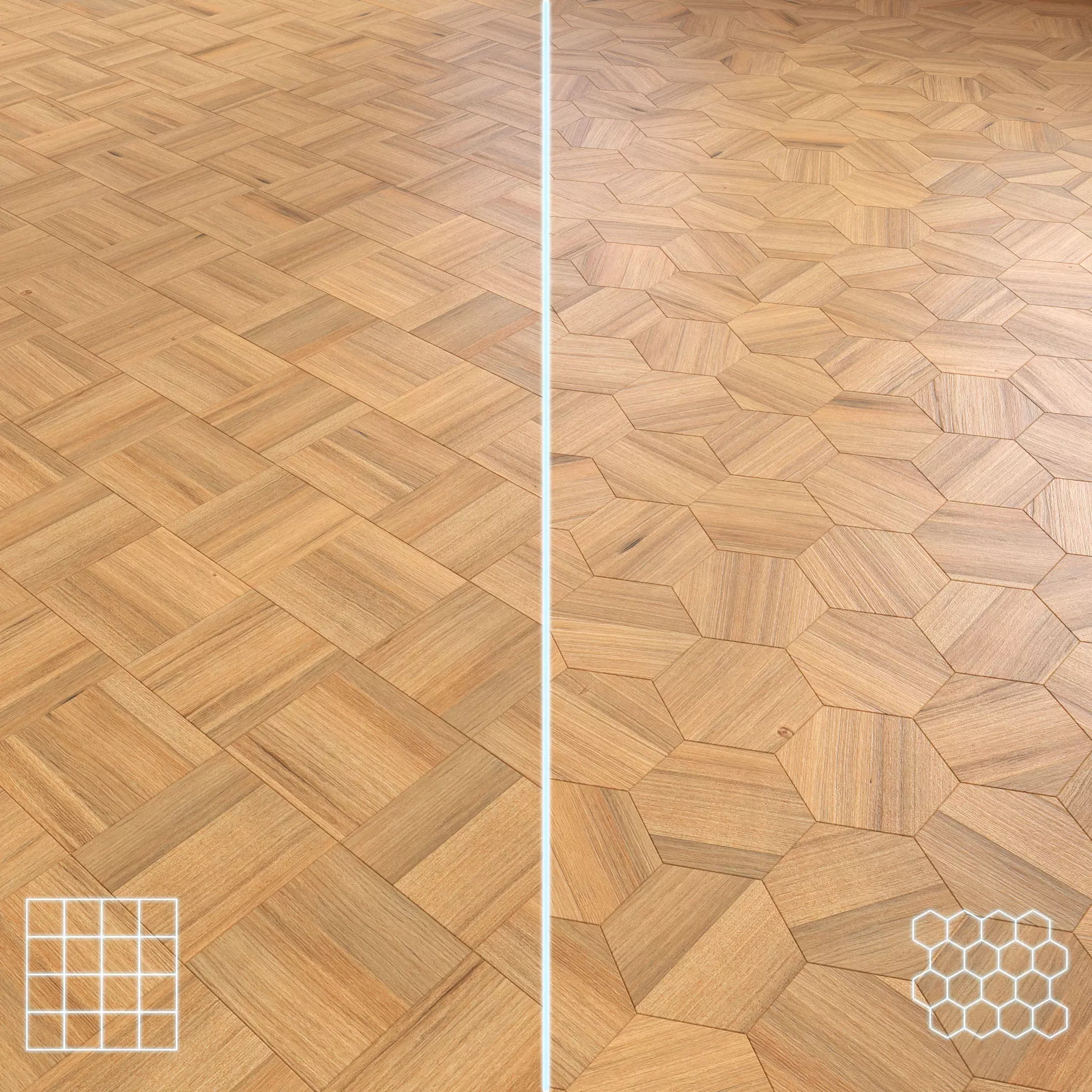Parquet - Laminate - Wooden floor 2 in 1 Low-poly 3D model_0