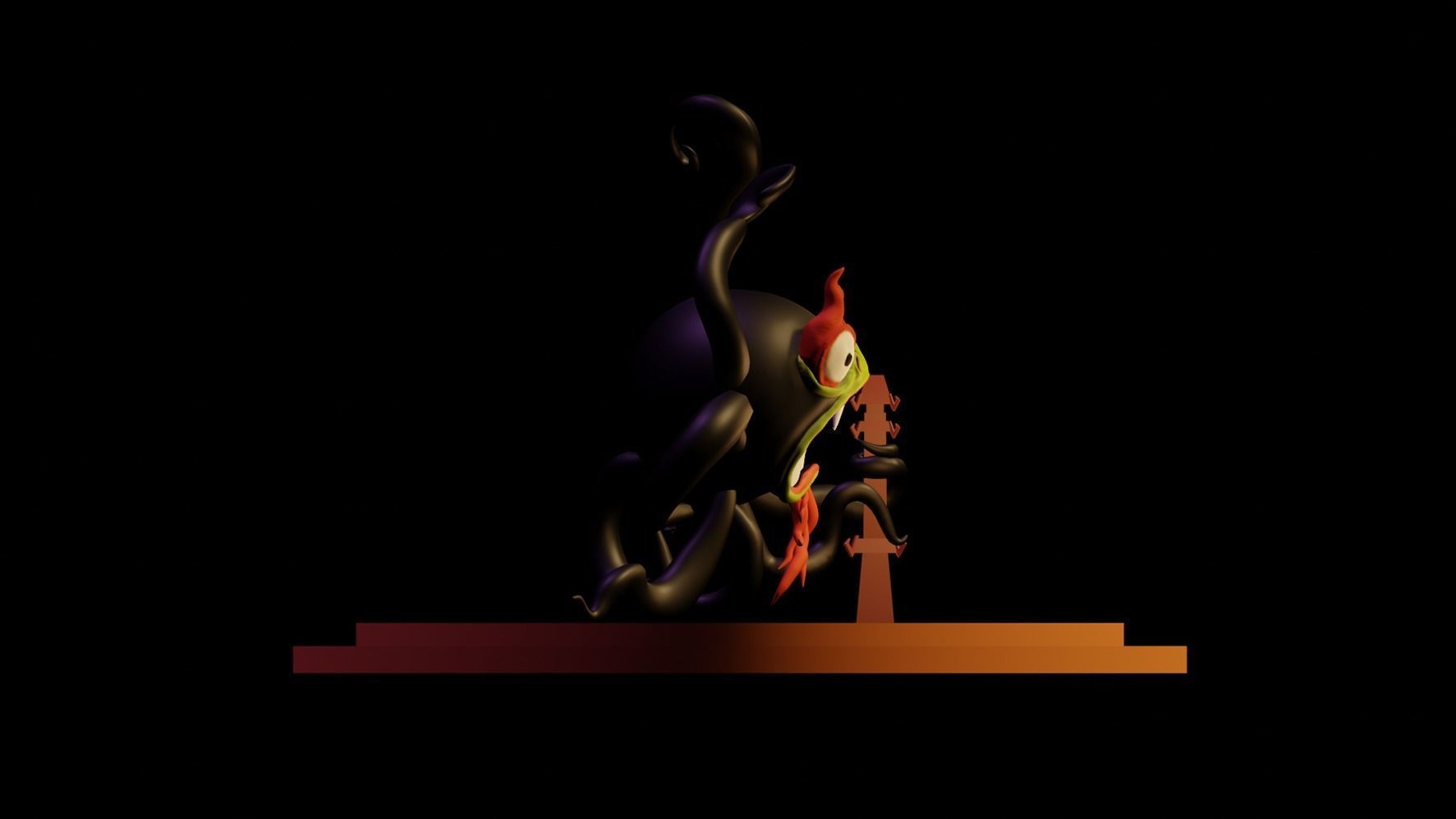 Aku octopus form 3D print model_1