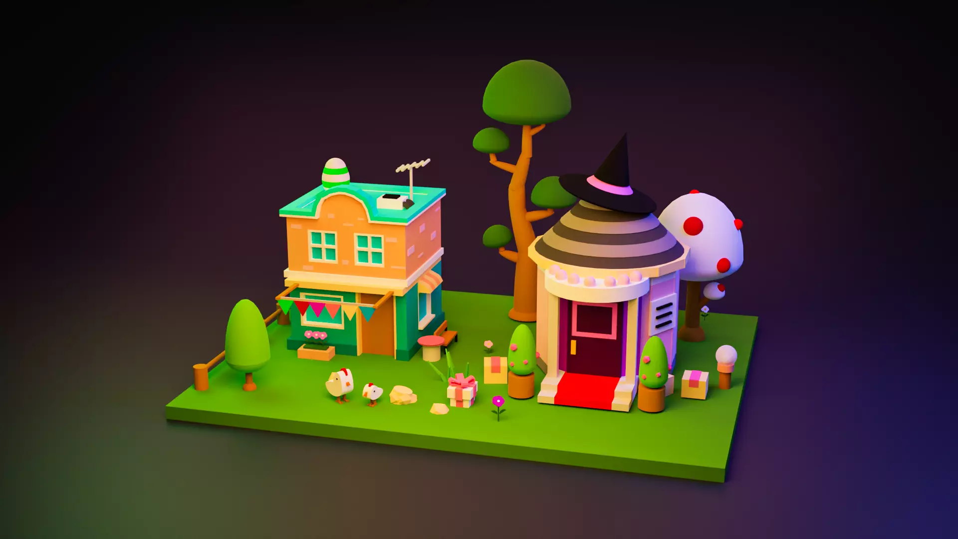 Cartoon Magic House1 Free 3D model