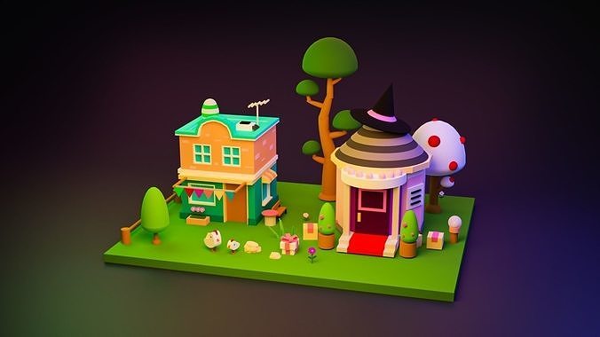 Cartoon Magic House1 Free 3D model