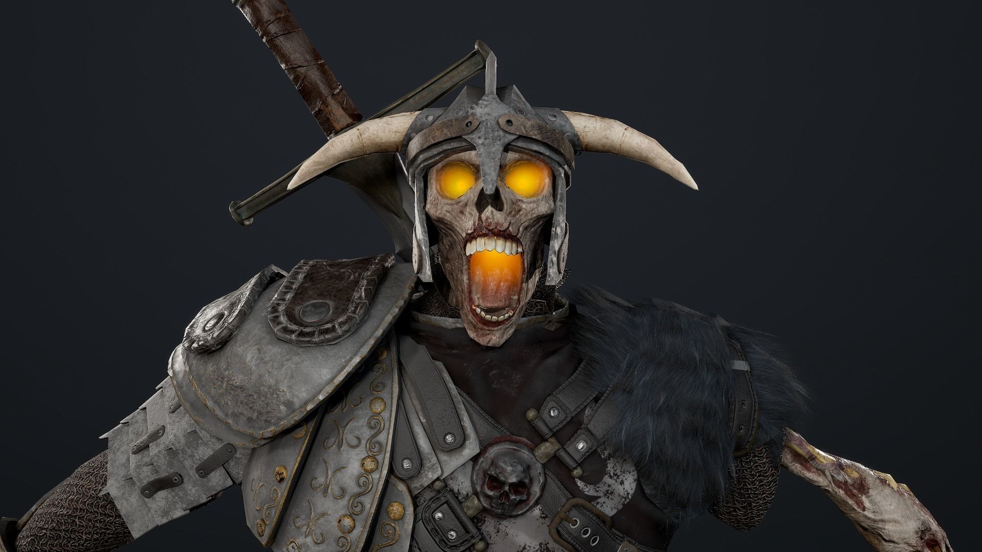 Undead Knight Low-poly 3D model_6