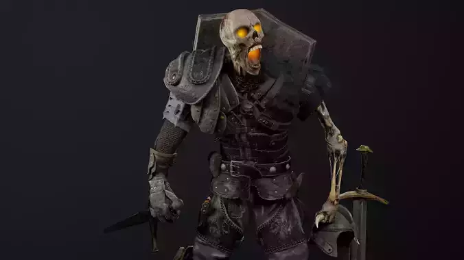 Undead Knight Low-poly 3D model