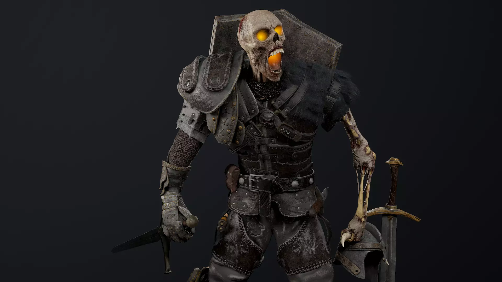 Undead Knight Low-poly 3D model_0