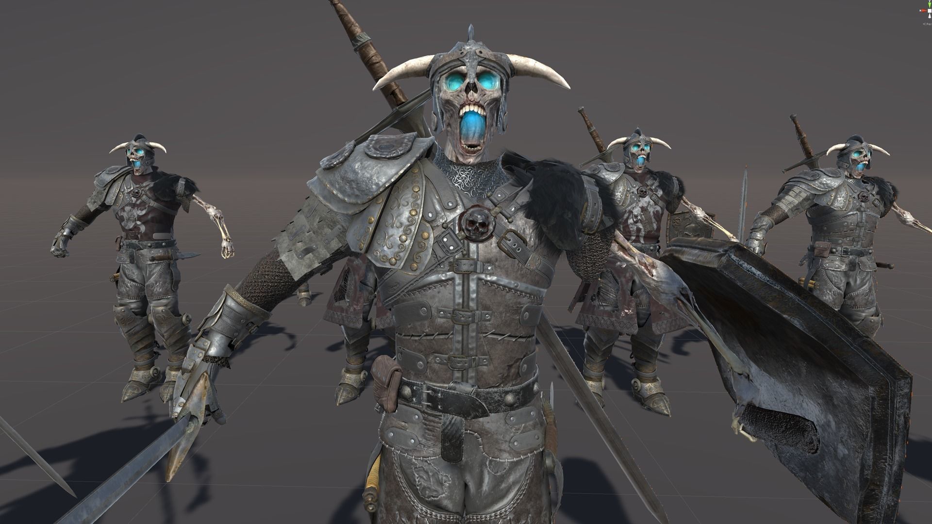 Undead Knight Low-poly 3D model_28