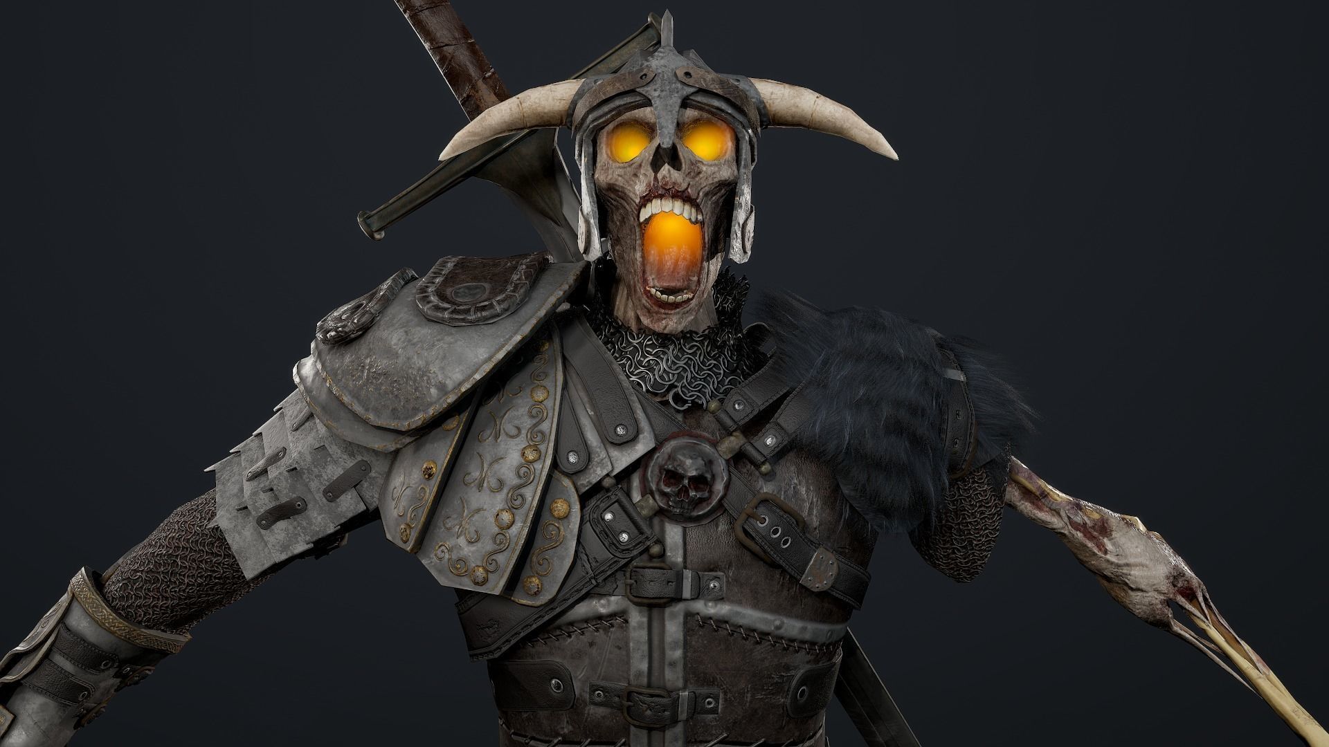 Undead Knight Low-poly 3D model_11