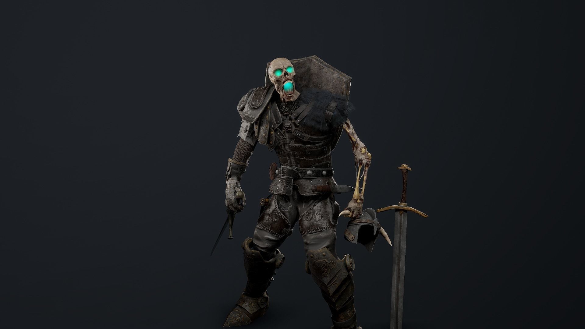 Undead Knight Low-poly 3D model_5