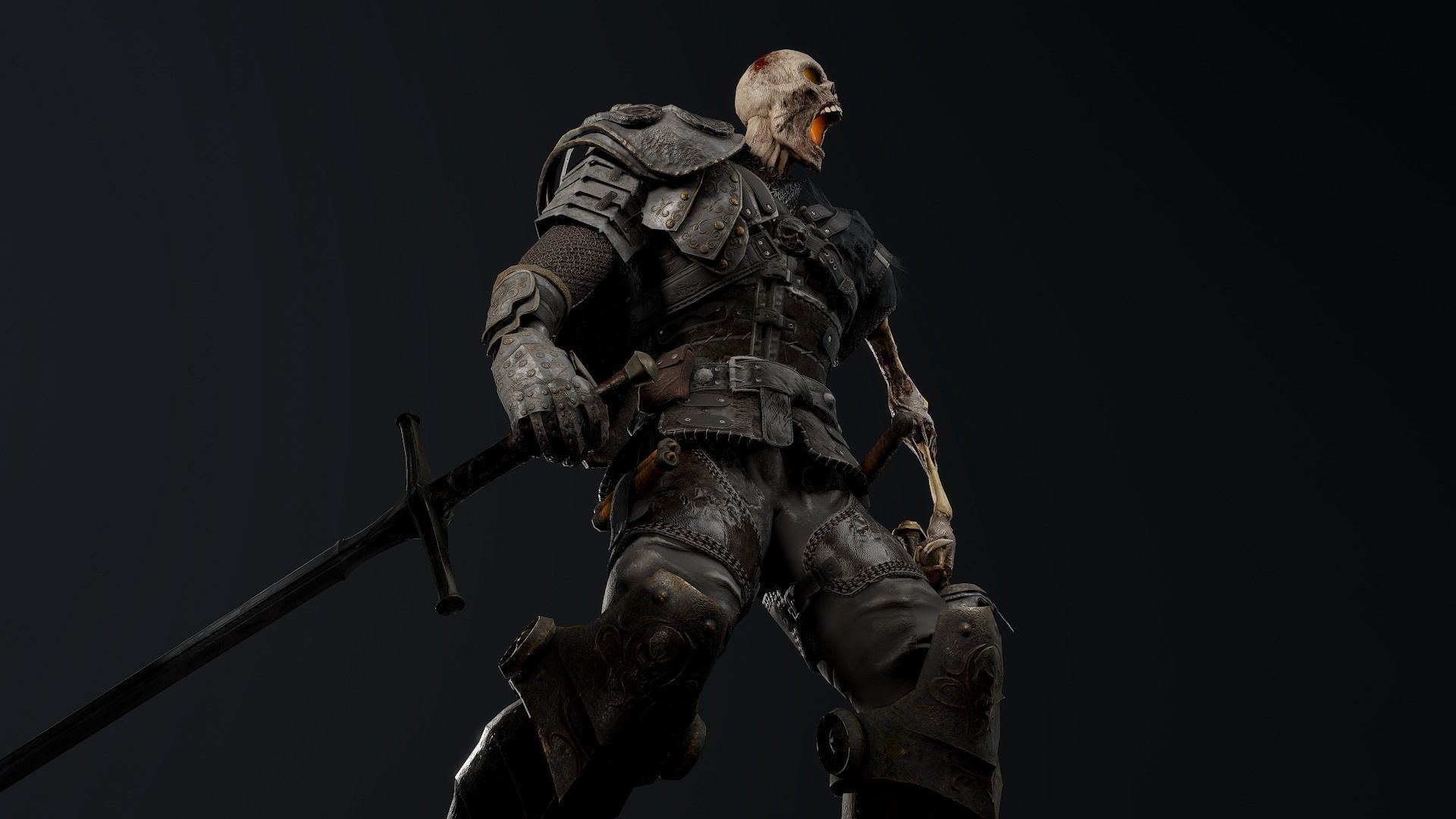 Undead Knight Low-poly 3D model_4