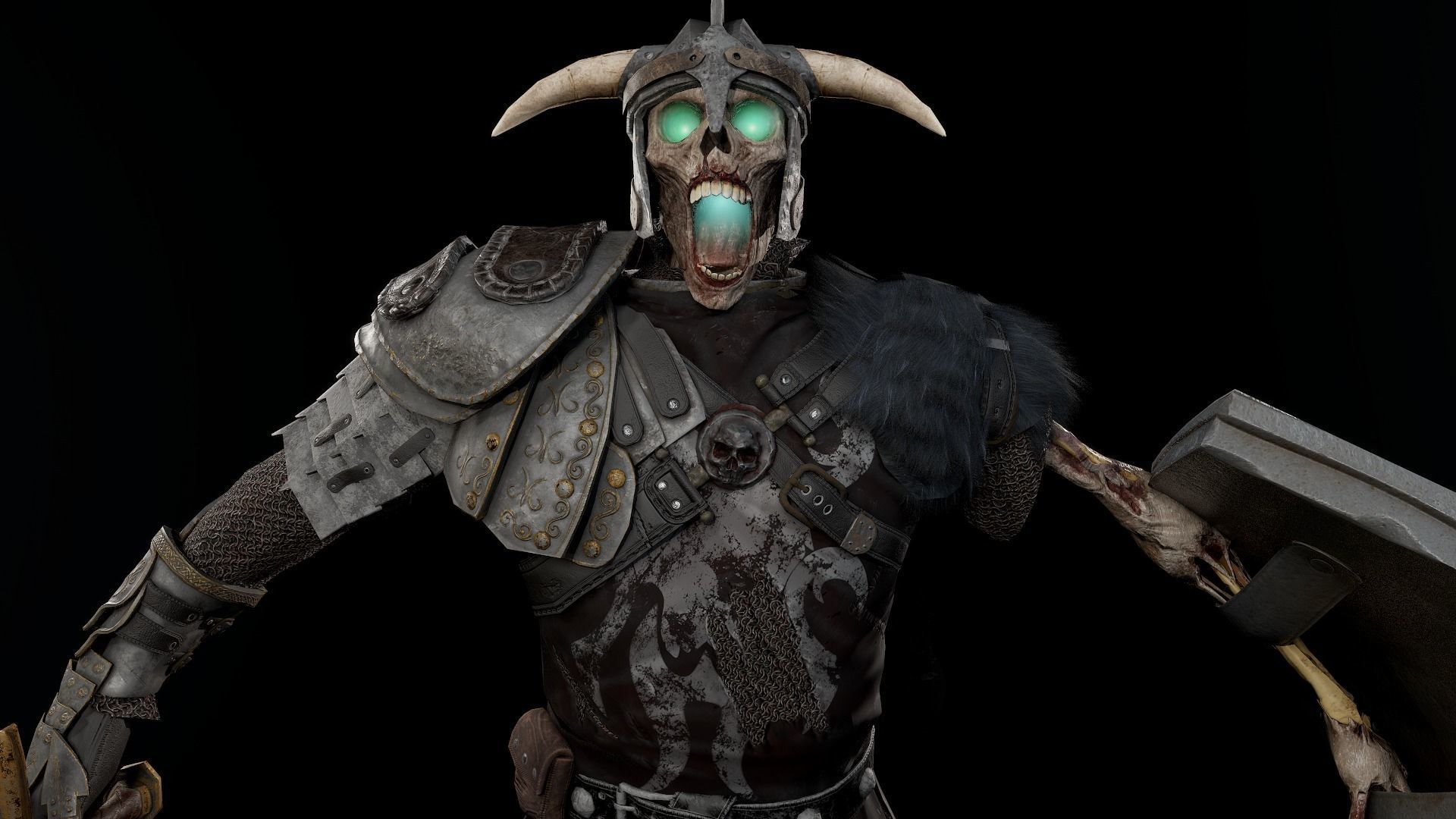 Undead Knight Low-poly 3D model_7