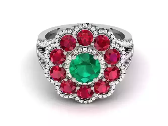 Solitaire Women Ring 3dm stl Render Detail